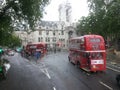 London Buses in the Rain