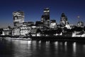 London business district by night