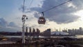 London cablecar going over river Thames