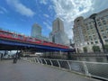 London Canary Wharf DLR train and port