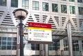 London, Canary Wharf and sign post Royalty Free Stock Photo