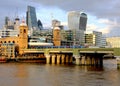 London Cannon street railway bridge Royalty Free Stock Photo