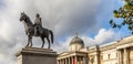 Statue of King George IV in front of The National Gallery on Trafalgar Square in London, England, UK Royalty Free Stock Photo