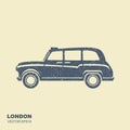 London car taxi vector illustration. Flat icon