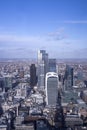 London city aerial skyline of the business and banking area financial district. View from the Shard 72nd floor