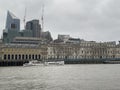 London city architecture seen from a cruising boat on Thames river in 2023