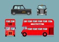 London city bus and cab set Royalty Free Stock Photo