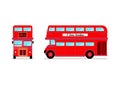 London city bus Front and Side view Royalty Free Stock Photo