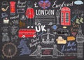 London city doodles elements collection. Royalty Free Stock Photo