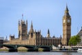 London city / England: Big Ben and Parliament building looking across river Thames Royalty Free Stock Photo