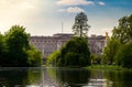 London city / England: View on Buckingham Palace from St James`s Park Royalty Free Stock Photo