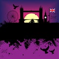 London city grunge illustration