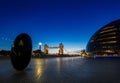 London City Hall Tower Bridge early morning Royalty Free Stock Photo