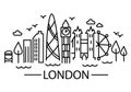 London city black lineart on transparent background Royalty Free Stock Photo