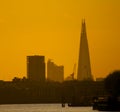 London City panorama at evening skyscraper shard