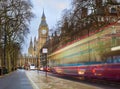 London city scene with red bus and Big Ben Royalty Free Stock Photo