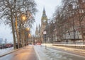 London city scene with red bus and Big Ben Royalty Free Stock Photo