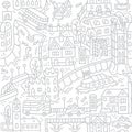 London. City seamless pattern Roads, houses, river