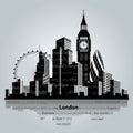 London city silhouette. Royalty Free Stock Photo