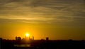 London City Silhouette at Sunset Royalty Free Stock Photo