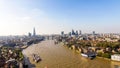 London City Skyline Aerial View with Famous Landmarks Royalty Free Stock Photo