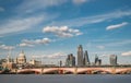 London City skyline and Blackfriars bridge in mid summer,river Thames,London,England,UK Royalty Free Stock Photo