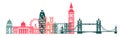 London city skyline color silhouette background. Vector illustration Royalty Free Stock Photo