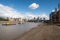 London City Skyline near Southwark Bridge Royalty Free Stock Photo