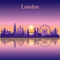 London city skyline silhouette background Royalty Free Stock Photo