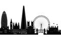 London city skyline silhouette, vector illustration. Isolated Royalty Free Stock Photo