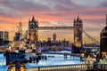 London city skyline with Tower Bridge, cityscape in UK Royalty Free Stock Photo