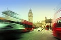 London cityscape at Big Ben, long exposure photo with abstract colorful sky Royalty Free Stock Photo