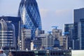 London cityscape with Gherkin and Lloyd's building