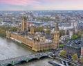 London cityscape with Houses of Parliament and Big Ben tower, UK Royalty Free Stock Photo