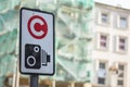 London congestion charge zone sign