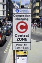 London Congestion Charging Zone Sign