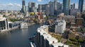 London Docklands, Aerial view of Canary Wharf Business skyscrapers Royalty Free Stock Photo