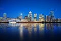 London Docklands at night Royalty Free Stock Photo