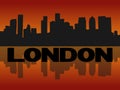 London Docklands skyline at dusk illustration Royalty Free Stock Photo