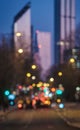 London downtown by night skyscrapers traffic lights Royalty Free Stock Photo