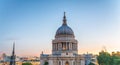 London at dusk. Magnificence of St Paul Cathedral Royalty Free Stock Photo