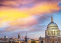 London at dusk. Magnificence of St Paul Cathedral Royalty Free Stock Photo