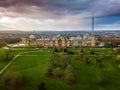 London, England - Aerial panromaic view of Alexandra Palace in ALondon, England - Aerial panormaic view of Alexandra Palace