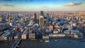 London, England - Aerial skyline view of the city of London at sunset Royalty Free Stock Photo