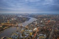 London, England - Aerial Skyline view of London Royalty Free Stock Photo