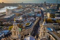 London, England - Aerial skyline view of London taken from top of St.Paul`s Cathedral