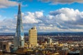 London, England - Aerial view of the Shard, London`s highest skyscraper at sunset Royalty Free Stock Photo