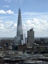 London, England - Aerial view of the Shard, London`s highest skyscraper at sunset Royalty Free Stock Photo
