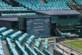 London, England - Aril 5, 2012: Wimbledon tennis stadium. Tennis centre court with empty seats in London, England Royalty Free Stock Photo