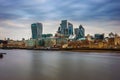 London, England - Bank district, London`s most famous financial district and the Tower of London Royalty Free Stock Photo